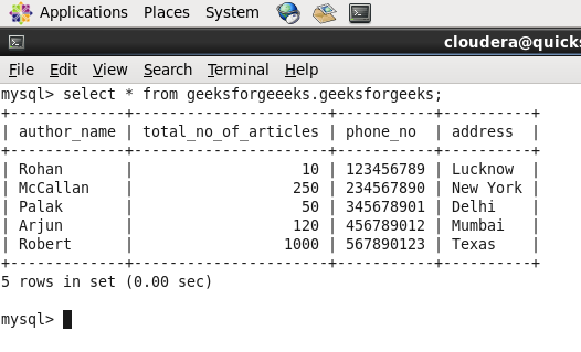 Creating a database