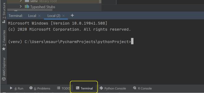 download open in terminal for jetbrain pycharm