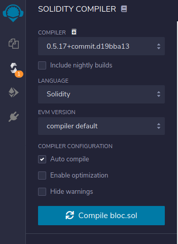 Compile smart contract