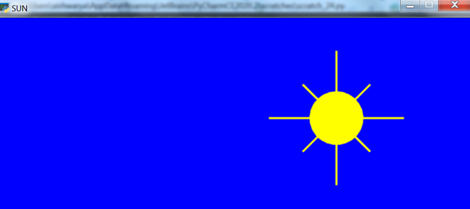 Draw a sun using arcade library Python - GeeksforGeeks