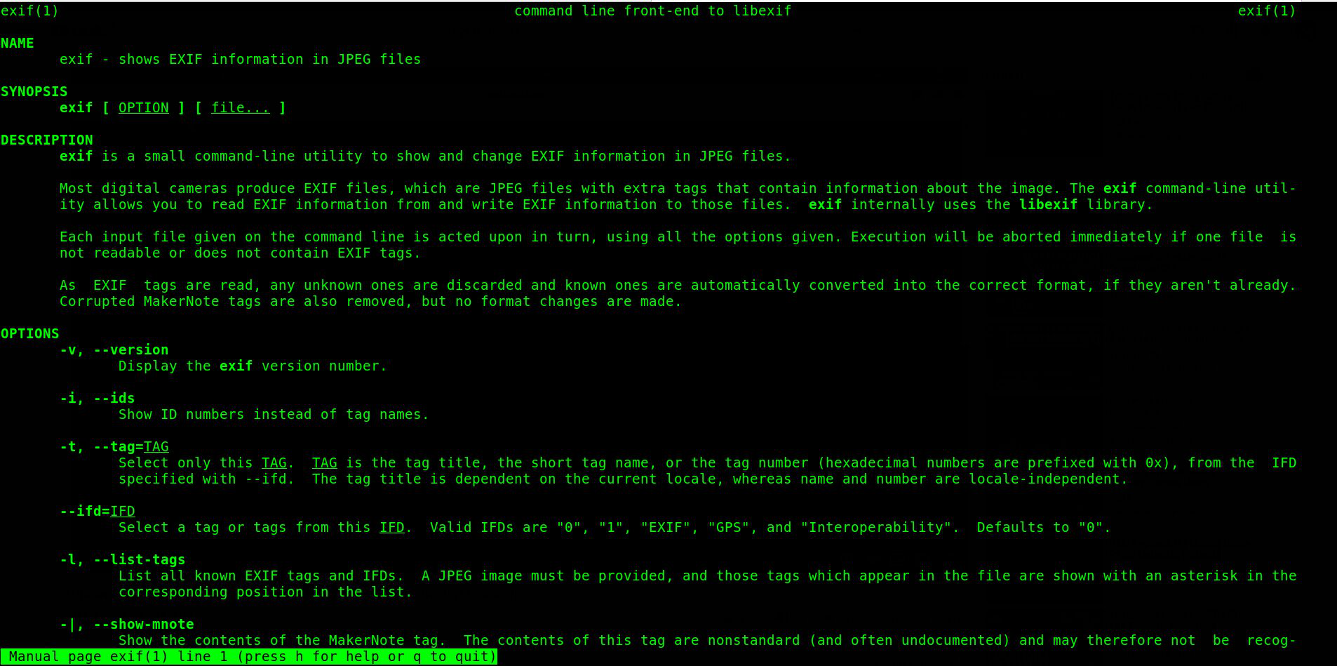 using exiftool to extract metadata