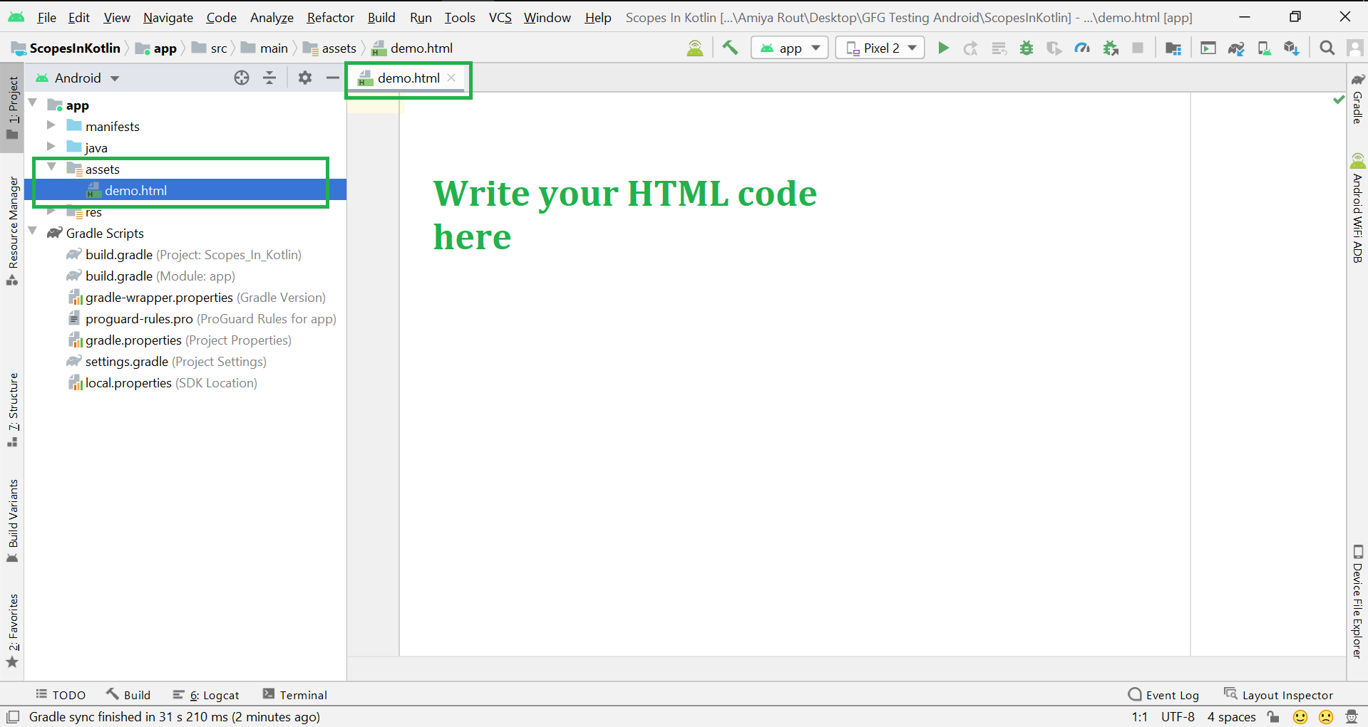 Add Local HTML File