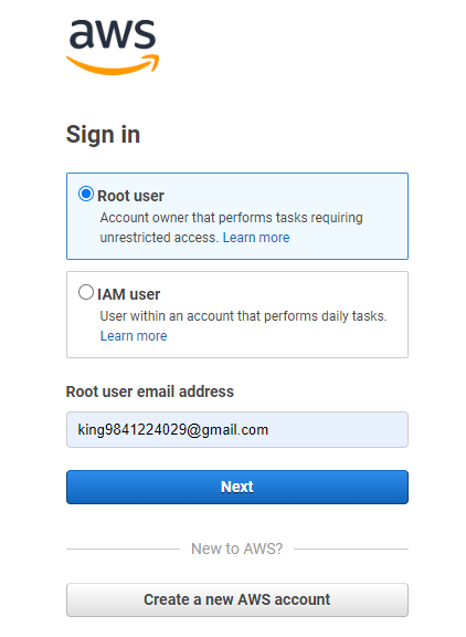 aws console login