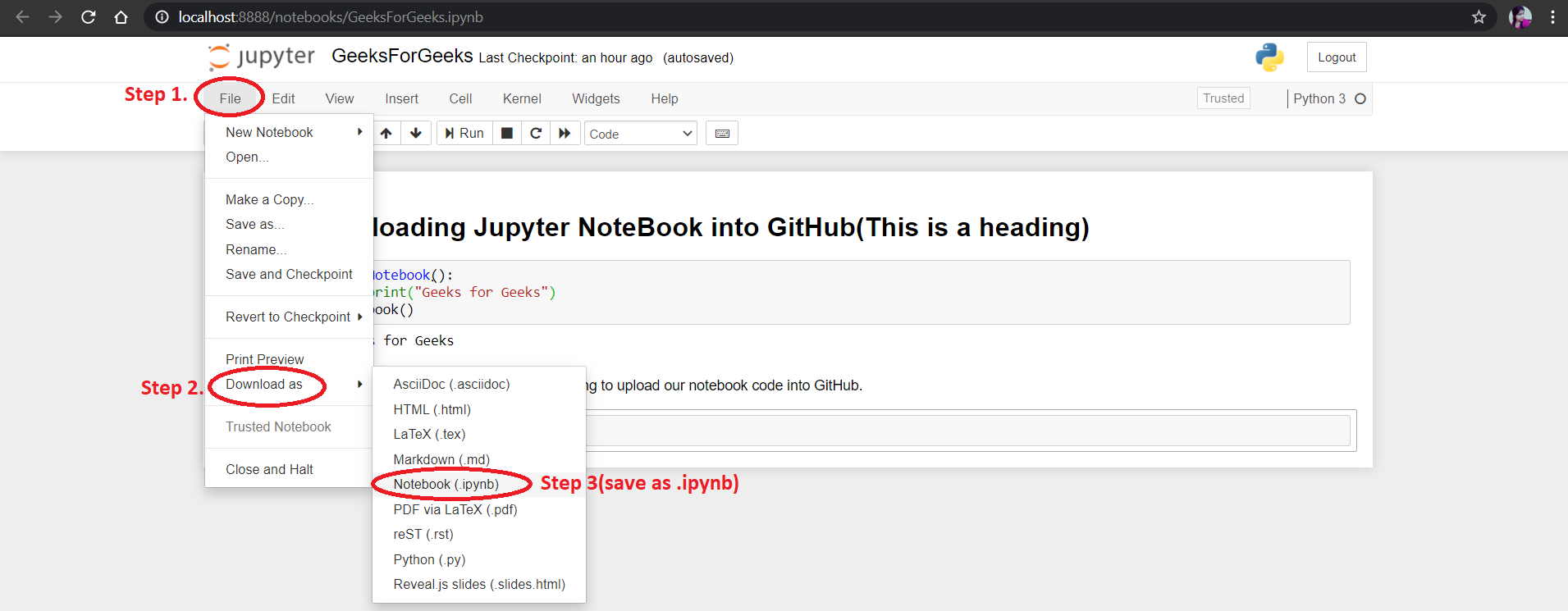 How To Upload Project On Github From Jupyter Notebook? - Geeksforgeeks