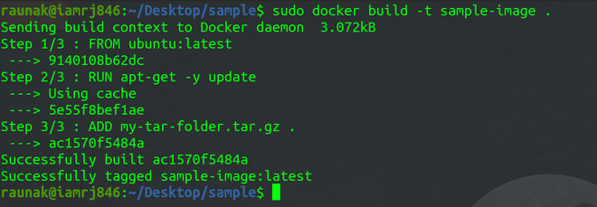 docker image build