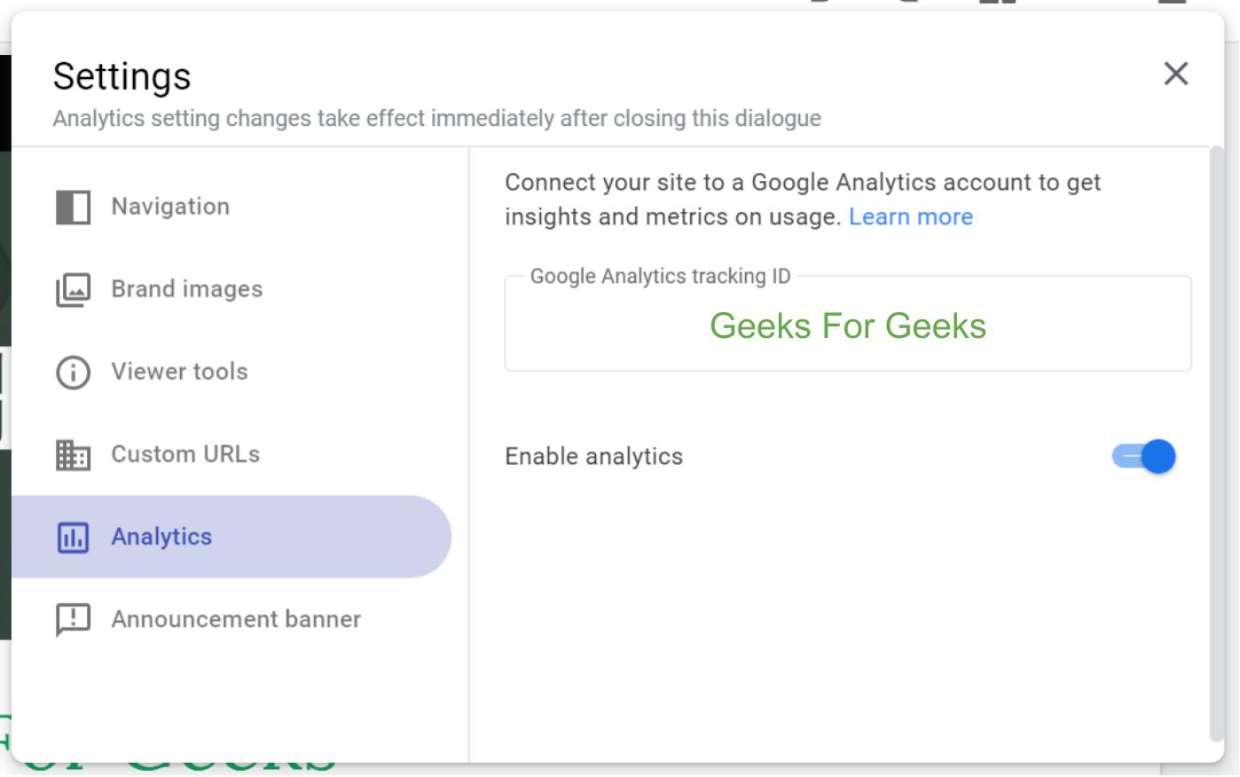 Can you track Analytics with Google sites?