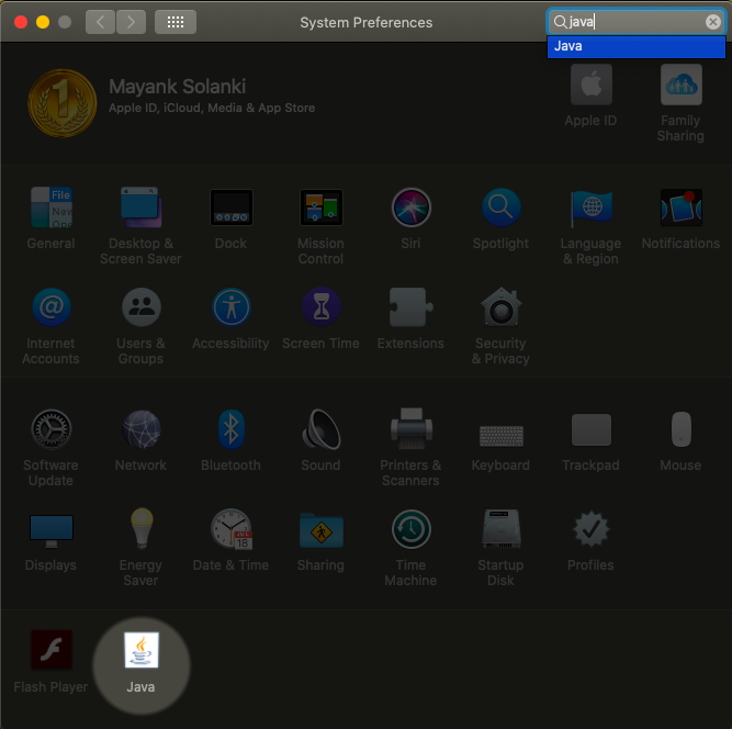 apple java icon not in system preferences