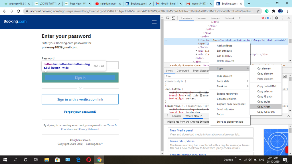 Sign in Booking.com using Selenium in Python - GeeksforGeeks