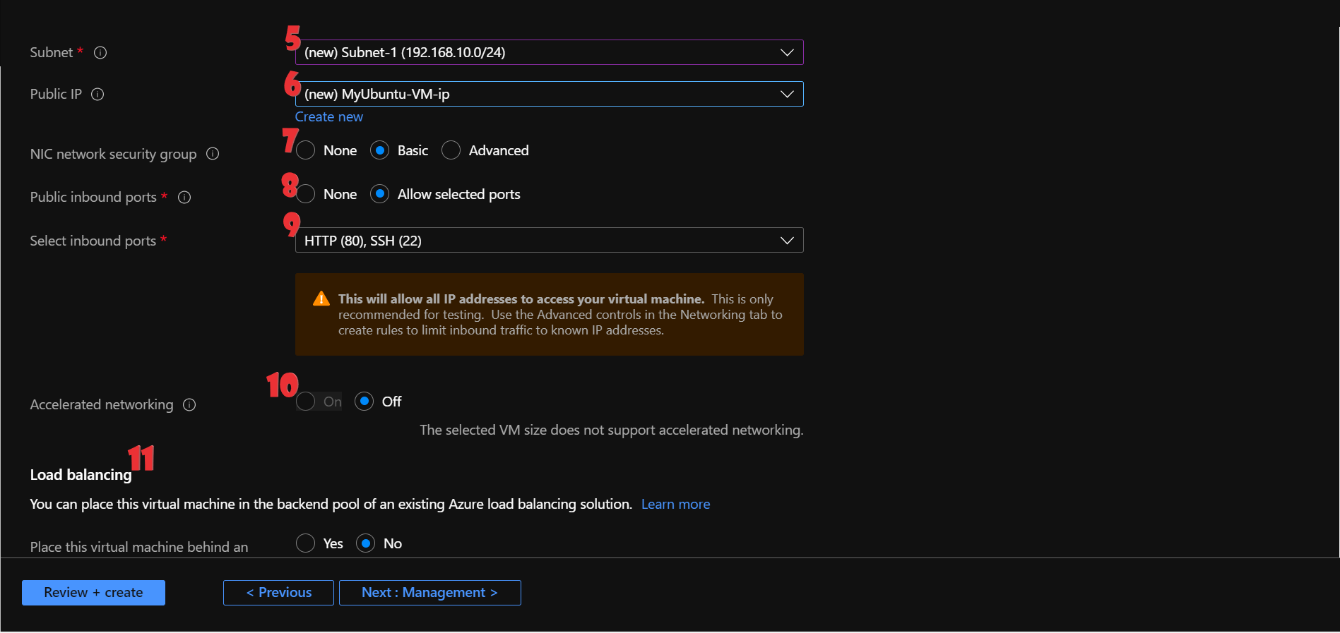 Configure the networking details required for the virtual machine. (2)