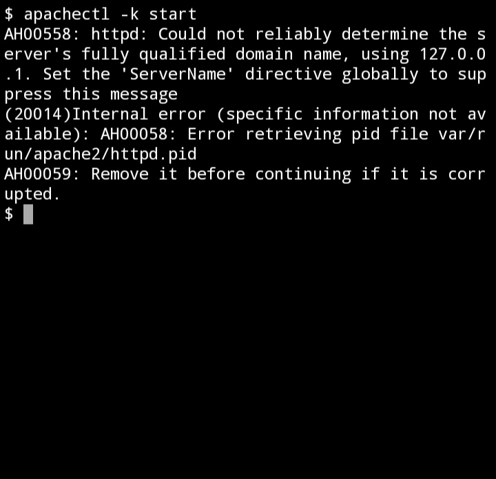 start apache server in termux