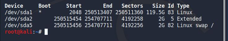 fdisk disk listing