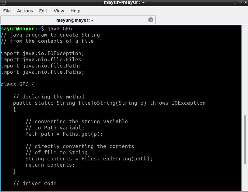 Java Program to Create String from Contents of a File - GeeksforGeeks