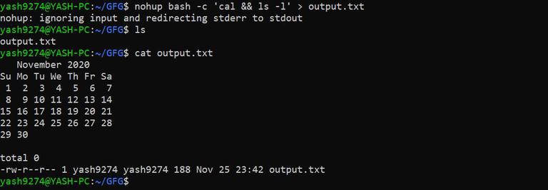 nohup Command in Linux with Examples - GeeksforGeeks