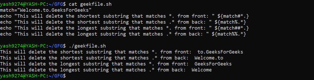 substring matching