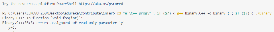 c const member variable assignment operator