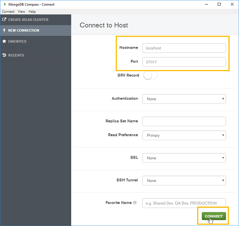 mongodb compass windows ssh tunnel