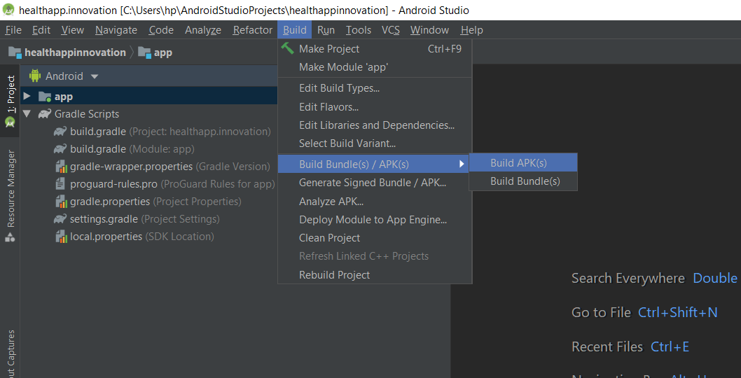 android studio debugging with a signed apk