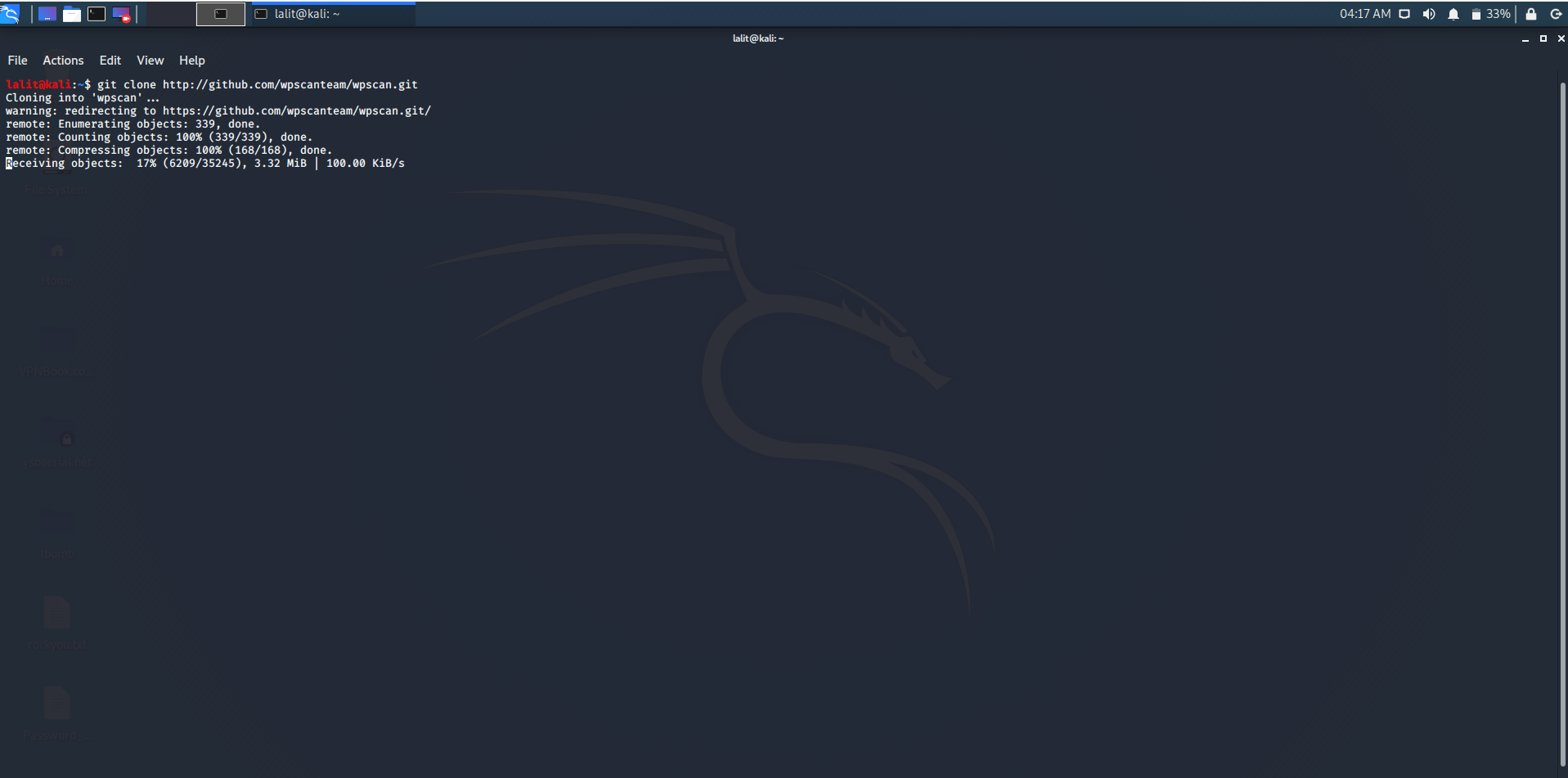 Installation of Wpscan Tool in Kali Linux