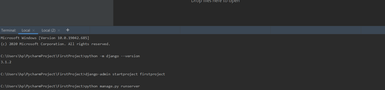 open terminal in pycharm