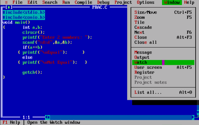 Turbo C Program Example