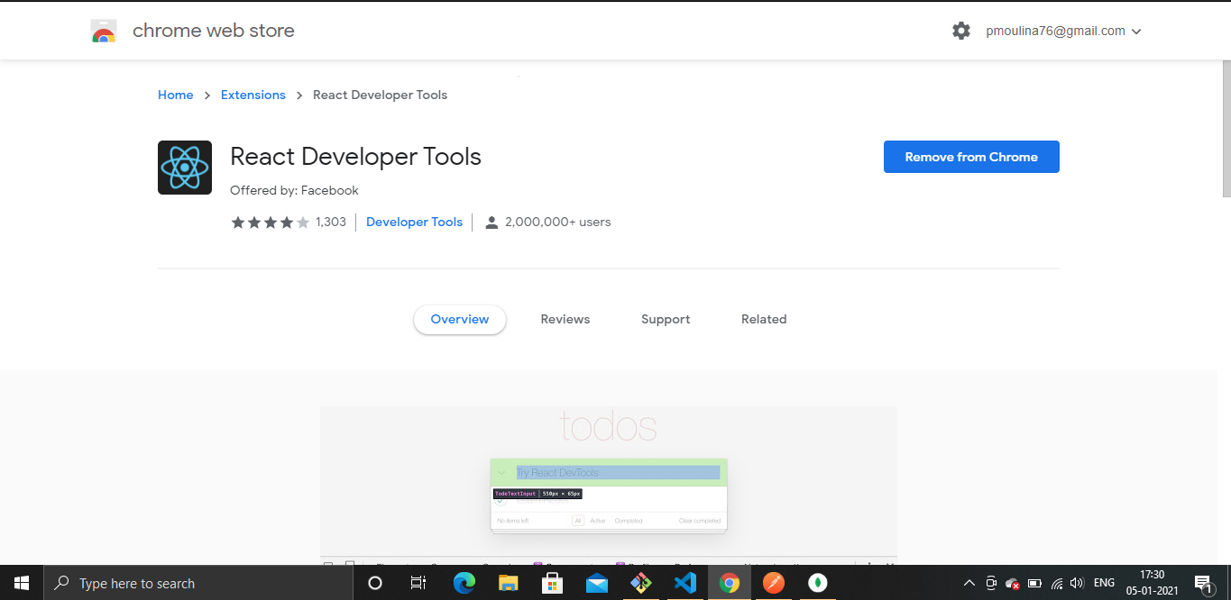 Установить react developer tools в microsoft edge