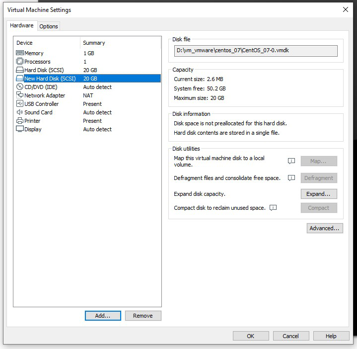 After attaching the new virtual Hard Disk