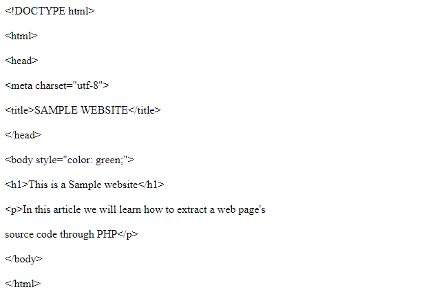 How to get the source code of a web page using PHP ? - GeeksforGeeks