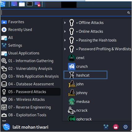 kali linux how to use hashcat
