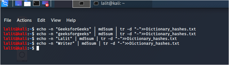 Creating Hash Entries