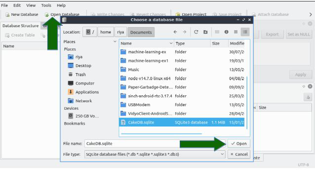 how to see sqlite database