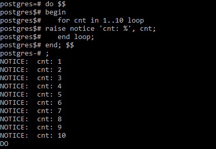 Postgresql - For Loops - Geeksforgeeks