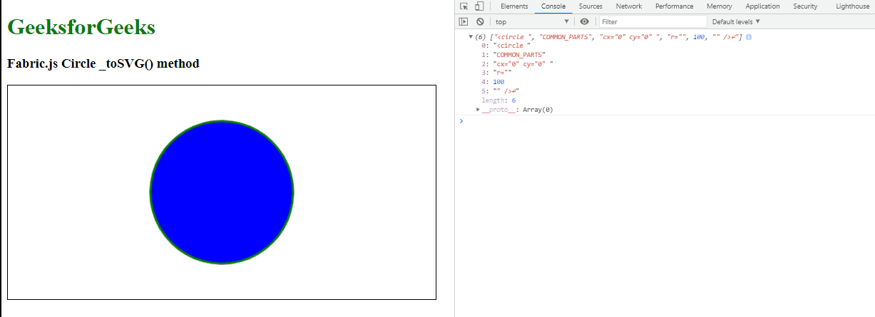 Fabric.js Circle toSVG Method GeeksforGeeks