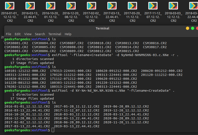 exiftool recursive example