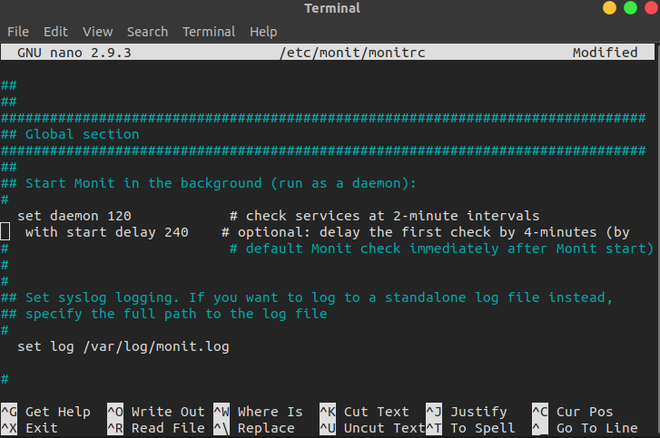 sample monit file for monitoring a daemon