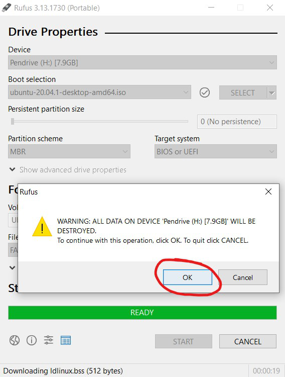 linux iso file size