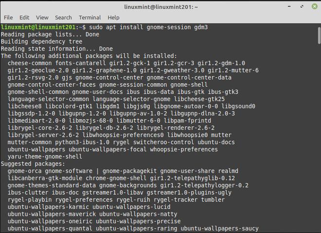 Install GNOME on Linux MINT using apt