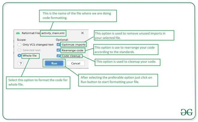 Different Ways to Format Code in Android Studio - GeeksforGeeks