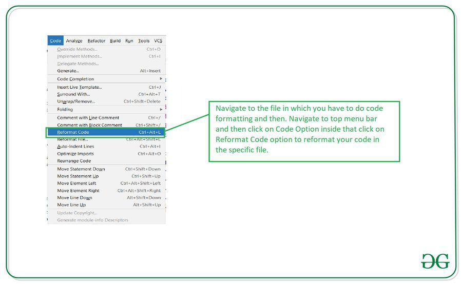 Different Ways to Format Code in Android Studio - GeeksforGeeks