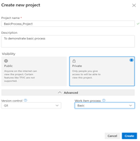 Microsoft Azure - Create Project in Azure Devops using Basic Process ...