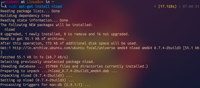 How to install nload on your linux machine