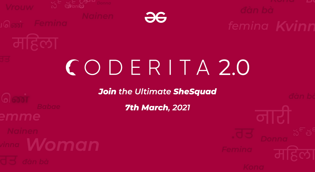 Coderita 2.0 By GeeksforGeeks