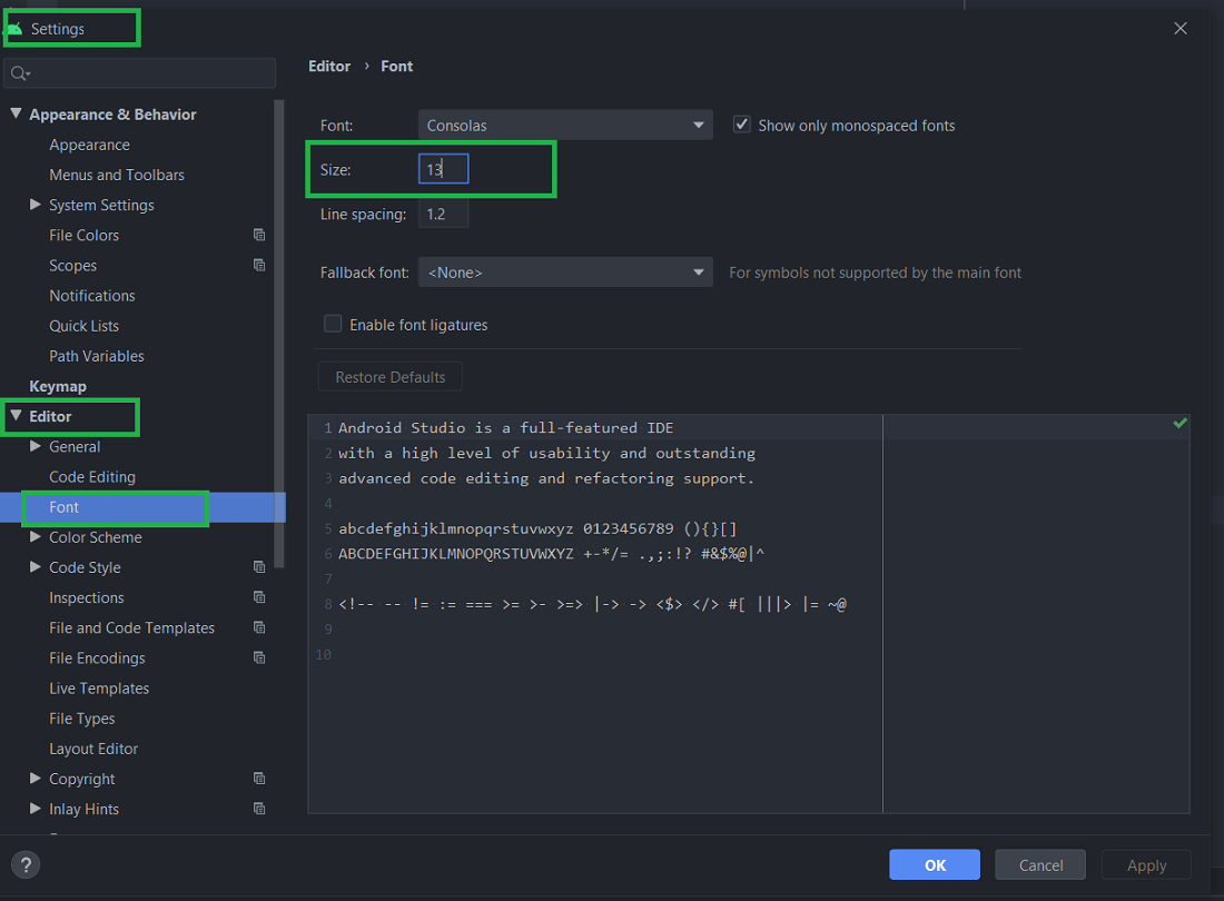 increase fontsize of jabref in ubuntu