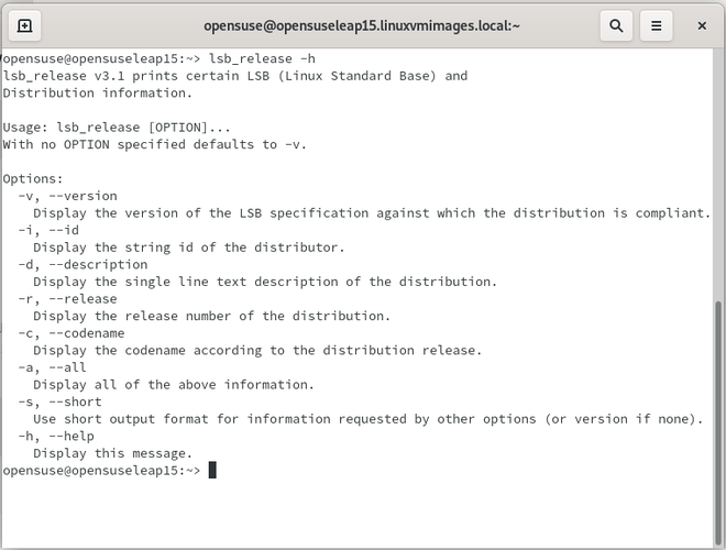 hoe openSUSE Linux Version