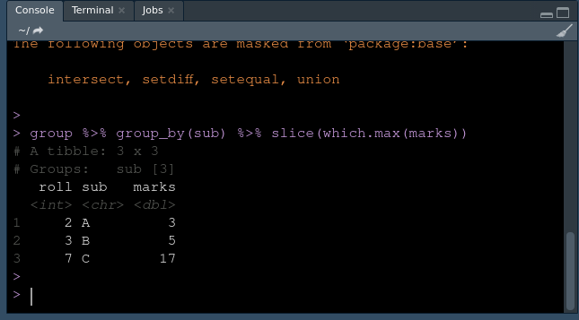 How to select row with maximum value in each group in R Language