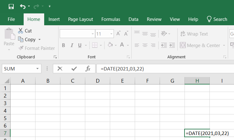 insert current date in excel 2013