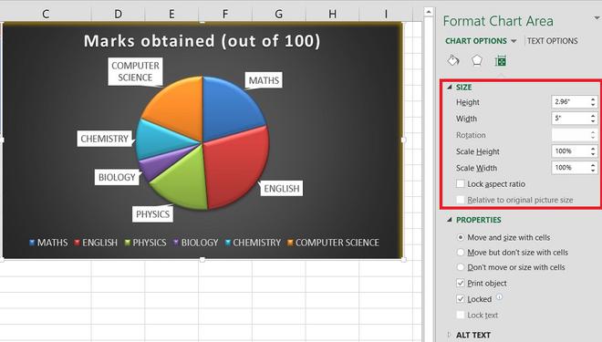 format chart area