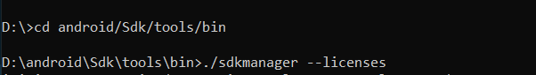 sdkmanager accept license