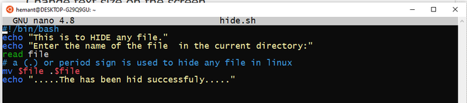 Shell Script to List all Hidden Files in Current Directory