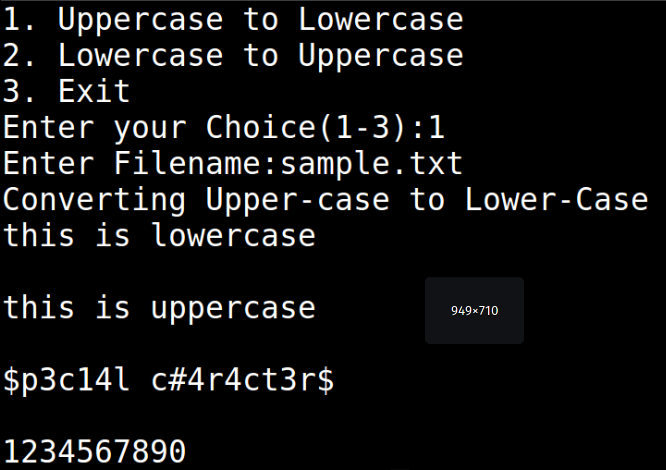 Lower to deals upper case