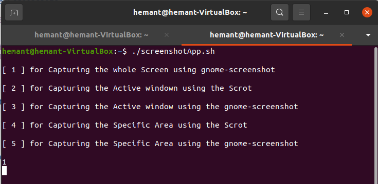 Shell Script to Take a Screenshot